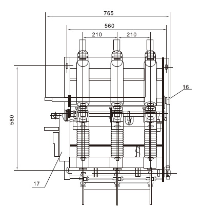 FZN21-12D戶內真空負荷開關-熔斷器組合電器安裝尺寸3