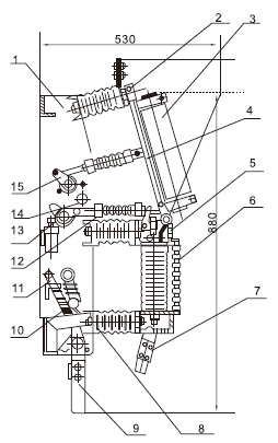 FZN21-12D戶內真空負荷開關-熔斷器組合電器安裝尺寸4