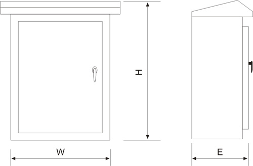 戶外不銹鋼防護箱外形尺寸圖